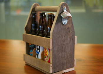 Why use a wood beer caddy for your drinks? Easily transport your favorite cold beers in style.